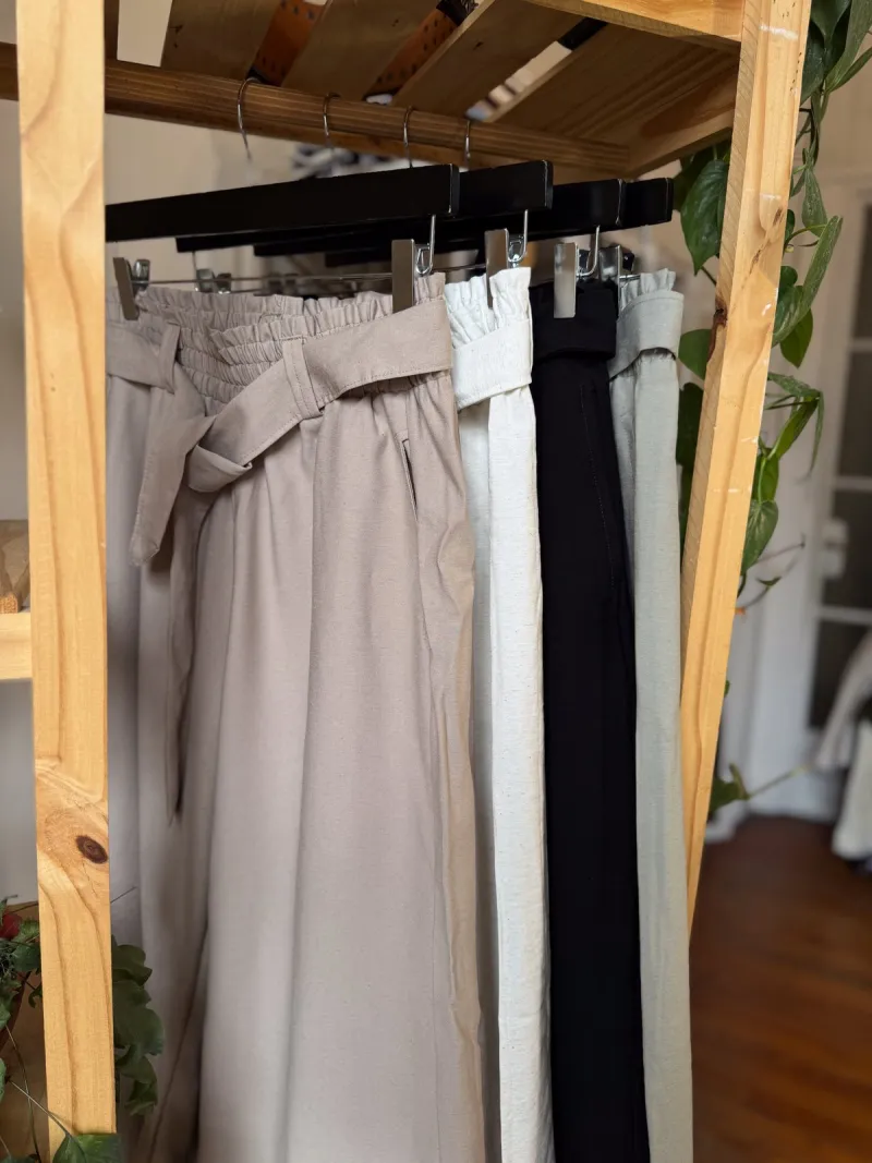 Pantalón de lino con lazo, foto 8