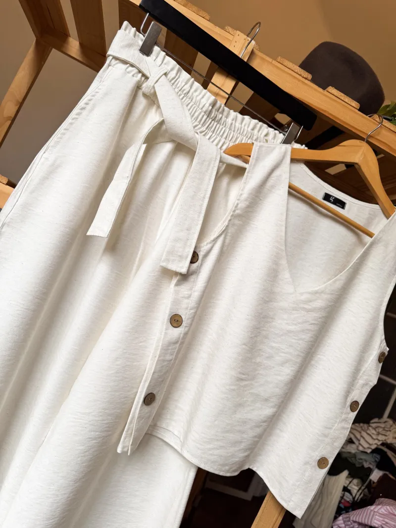 Pantalón de lino con lazo, foto 6