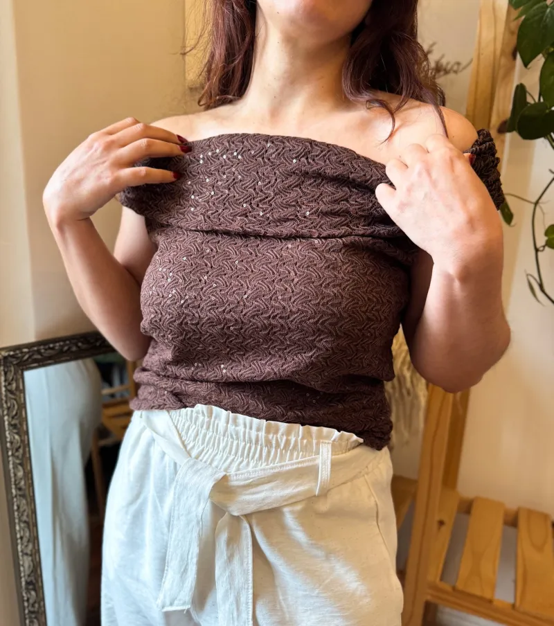Blusa doblada con brillos, foto 7