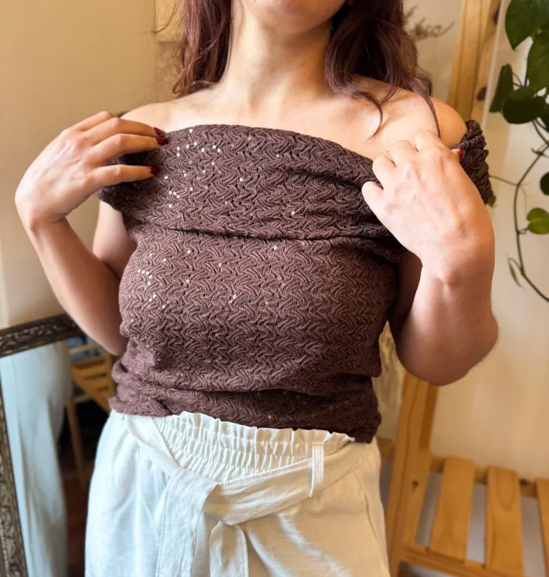 Blusa doblada con brillos, foto 8