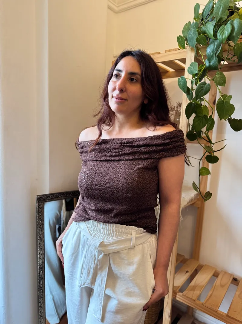 Blusa doblada con brillos, foto 4