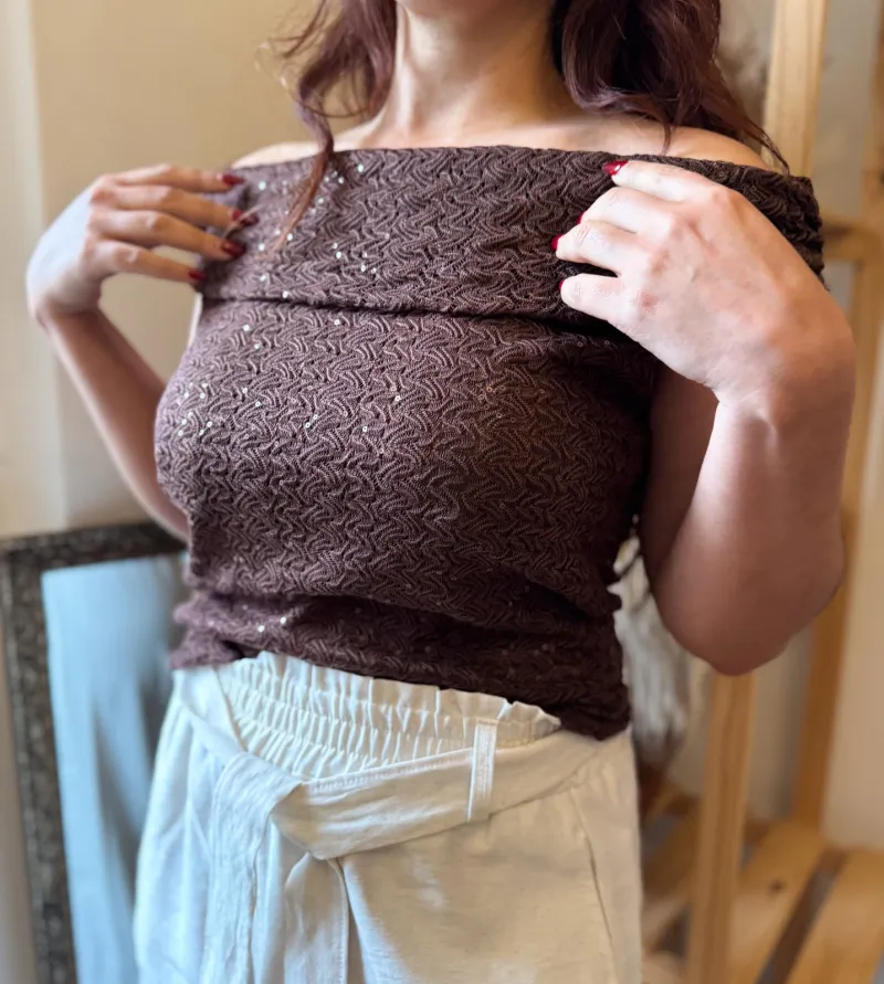 Blusa doblada con brillos, foto 5