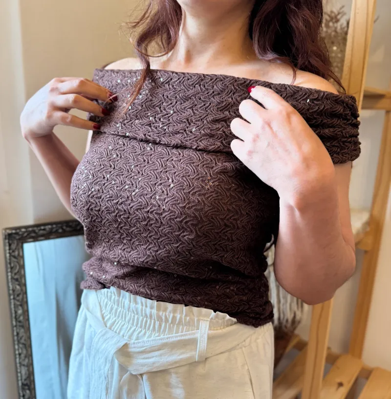 Blusa doblada con brillos, foto 6