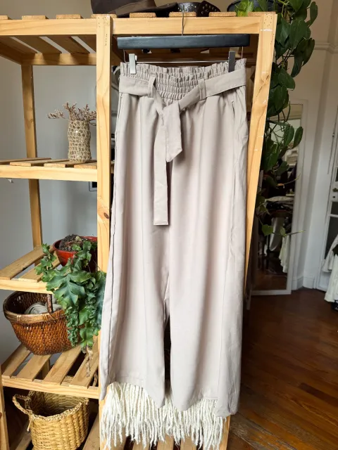 Pantalón de lino con lazo
